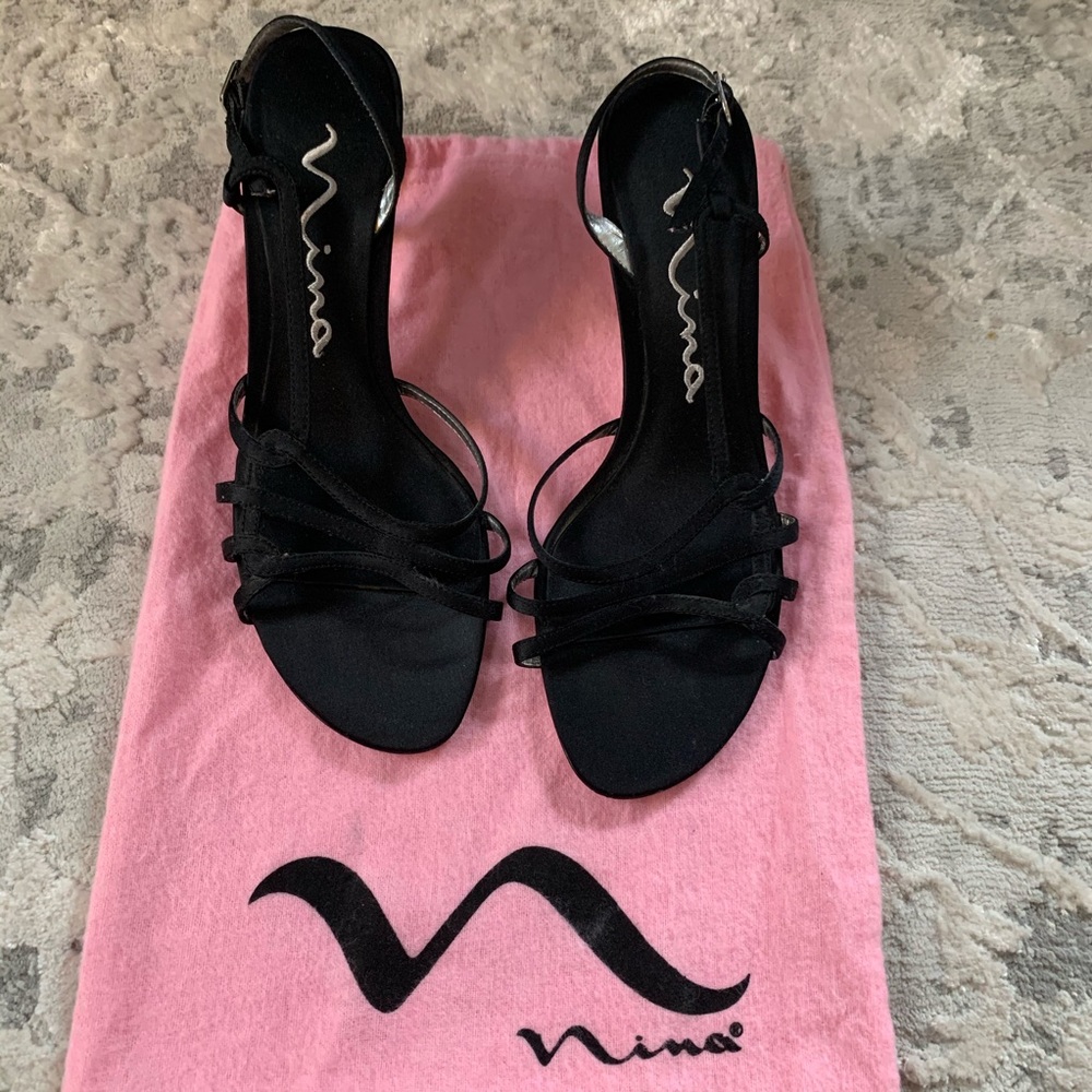 Nina Black Strappy Heels